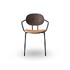 Sibast Furniture Möbler Piet Hein Matstol Svart med Armstöd Valnöt och Cognac Läder