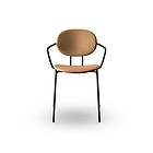 Sibast Furniture Möbler Piet Hein Matstol Svart med Armstöd Cognac Läder