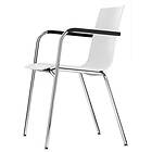 Krom Thonet S 160 Matbordsstol / Vit
