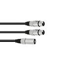Omnitronic 1xXLR Ma > 2xXLR Fe 1m Black