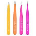 Brushworks HD 4 Piece Combination Tweezer Set Brights