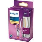 Philips 2-pack LED E14 Kron 4,3W (40W) Klar 470lm