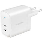 LogiLink USB-laddare 2 x USB-C PD 65W GaN PA0283