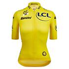 Santini Tour De France Femme Avec Zwift Overall Leader Short Sleeve Jersey Gul L