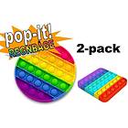 2-pack Pop It Fidget Toy Original Regnbåge CE Godkända