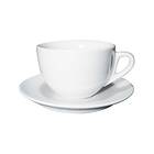 Ancap Verona Jumbo Cup & Saucer vit kopp med fat för latte 500ml