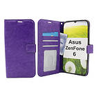 billigamobilskydd.se Crazy Horse Wallet Asus ZenFone 6 (ZS630KL) (Lila) 32430