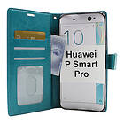 billigamobilskydd.se Crazy Horse Wallet Huawei P Smart Pro (STK-L21) (Turkos) 35953
