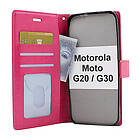 billigamobilskydd.se Crazy Horse Wallet Motorola Moto G20 G30 (Hotpink) 40179