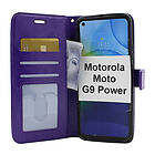 billigamobilskydd.se Crazy Horse Wallet Motorola Moto G9 Power (Lila) 39440