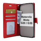 billigamobilskydd.se Crazy Horse Wallet Motorola Moto G20 G30 (Röd) 40174