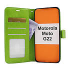 billigamobilskydd.se Crazy Horse Wallet Motorola Moto G22 (Grön) 43737