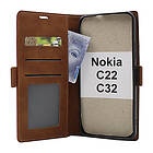 billigamobilskydd.se Lyx Standcase Wallet Nokia C22 C32 (Brun) 47922