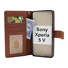 billigamobilskydd.se New Standcase Wallet Sony Xperia 5 V (Brun) 49312