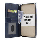 billigamobilskydd.se Zipper Standcase Wallet Xiaomi Redmi 12C (Marineblå) 48555