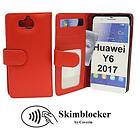 CoverIn Skimblocker Plånboksfodral Huawei Y6 2017 (MYA-L41) (Röd) 37109