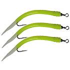 Wiggler kroksett strl. 10/0 Gul/lys Gummi mark, 3-pack