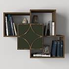 Hanah Home Vägghylla Arco Valnöt/Mörk grön 80 73