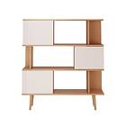 Loft24 Bokhylle Alandra Europeisk Ek/Beige Vit 120 130