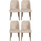 Hanah Home Set med stolar Nova (4 st.) Beige Valnöt 50 90