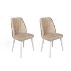Hanah Home Stol Alfa 2 st. Beige/Vit 50 90