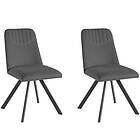 Loft24 Matsalsstol Bella 2-pack Ljusgrå (Sammet) 45 89