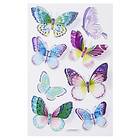 Stickers Klistermärke 3D Fjärilar och Blommor i toner