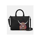 Yoshi Highland Cow Black Leather Grab Bag