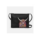 Yoshi Highland Cow Black Leather Cross Body Bag