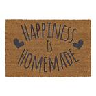 JVL Happiness Is Homemade Latex Coir Mat, 40x60cm Brown