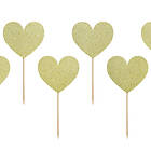 PartyDeco Cupcake topper Hjärta Guld