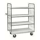 Kongamek Plockvagn Serie 9000 1190x650x1695mm, 300kg, Elförzinkad/Vit, Massivgummihjul, 2 fast 2 länk med broms