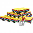 Creativ Company Kreativ Kartong Och Barnsaxar Mixade Färger A3,A4,A5,A6, 180g 1 Set kartong och barnsaxar, mixade färger, 21401