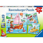 Ravensburger Puslespill Ute På Sjön 3x49 Brikker