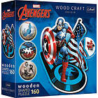 Trefl Wood Craft Origin Marvel Avengers Puslespill Fearless Captain America 160