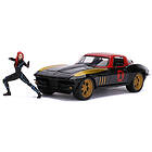 Marvel Jada Toys Bil med Figur Black Widow & 1966 Chevy Corvette 1:24