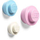LEGO Väggkrok 3-pack, Blue/Pink/Vit