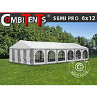 Dancover Partytält Festtält, SEMI PRO Plus CombiTents 6x12m, 4-i-1, Grey/Vit