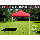 Dancover Snabbtält Depåtält Easy-up tält Eventtält Partytält FleXtents Basic v.2, 2x2m Röd