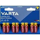 AA Longlife Max Power LR6 Alkaliskt 8-pack