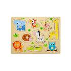 Small Foot Wooden Stud Puzzle Zoo 9pcs. Trä