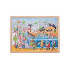 Goki Wooden Puzzle Zoo Trä
