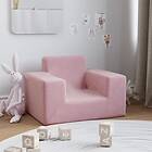 vidaXL Barnsoffa rosa mjuk plysch 341814