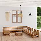 vidaXL Loungegrupp för trädgården 12 delar massiv furu 3076022