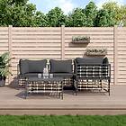 vidaXL Loungegrupp 5 delar med dynor antracit konstrotting 3186749