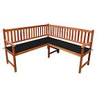vidaXL Hörnbench för trädgården med dynor 150 cm massivt akaciaträ 3063802