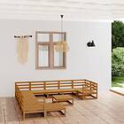 vidaXL Loungegrupp för trädgården 12 delar massiv furu 3076052