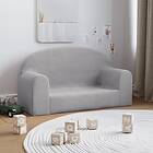 vidaXL Barnsoffa 2-sits ljusgrå mjuk plysch 341792