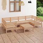 vidaXL Loungegrupp för trädgården 7 delar massiv furu 3083519