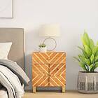 vidaXL Sängbord brun och svart 50x33x60 cm massivt mangoträ 356794